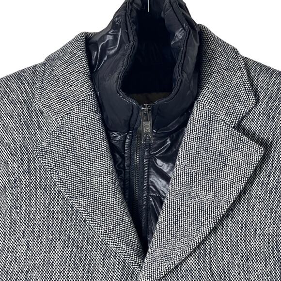 Scotch & Soda Wool Blend Tweed Jacket With Removable Puffer Innervest Size S - Picture 3 of 16